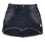 One x One Teaspoon | Black Mid Rise Relaxed Fit Denim Skirt Size 26