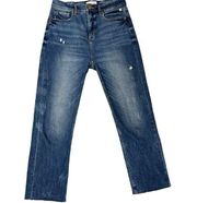 LOFT Frayed Straight leg High Rise Crop Jeans Size 26