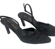 St John black sling back evening wear heels size 9 B