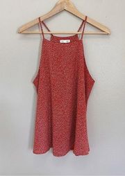 Blu Pepper Rust and Cream Polka Dot Halter Cami Top Size Large