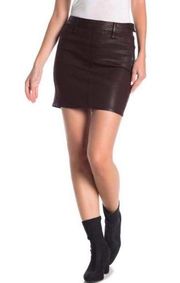 Good American Waxed Denim Mini Skirt Black