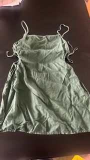 Green Linen Mini Dress