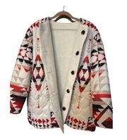 AQUA X PENDLETON Reversible Teddy Lined Southwestern Print Jacket Coat