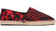 Maje Embroidered Animal Print Espadrilles NIB 37