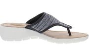 ST JOHNS BAY Memory Foam Thong Comfort Zomp Black Sandal Size 8