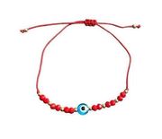 Evil Eye Red Blue Beaded Adjustable Bolero Fashion Bracelet NWOT