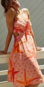 Farm Rio Under The Sea Cover Up Pink/Orange/Red Dress