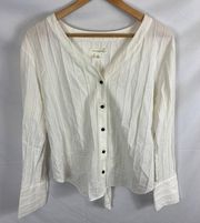 treasure & bond tie back button front shirt white size small