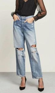 NWT Veronica Beard Blake Distressed Classic Straight Jeans