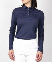 Kjus Golf Elena Cooling Polo Long Sleeve Women's Size XS /EU 34 Atlanta Blue NEW