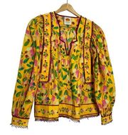 Farm Rio Mini Cashew Yellow Blouse Puffy Sleeve