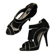 Christian Dior Wave Cutout Suede Sandals size 39.5 Black