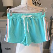 Knit Cotton Shorts Pink Rose Drawstring Elastic Waist New Aquamarine Mint Green