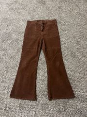 Brown Corduroy Flare Pants