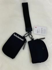 Dual Pouch Wristlet In Black