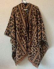 Steve Madden NWT Cheetah Leopard Knit Poncho