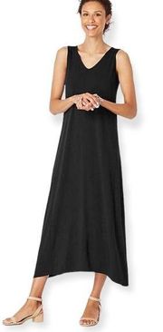 J.Jill Whisper Crepe Black Maxi Dress Size 8 NWT $129.00