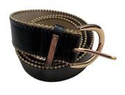 VINCE CAMUTO Black Belt with Goldtone Beads Size 33‎ - 39 Waist