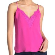 Socialite Lace Trim Cami in Pink Size Small