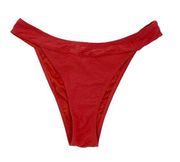 Cupshe NEW  Burnt Orange Bikini Bottom High Cut Mid Waist Cheeky Size Large