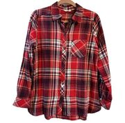 Sonoma Plaid Shirt Size Medium Tartan Cotton Collared Button Up Long Sleeves