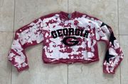 Georgia Bulldogs Gildan Tie Dye Cropped Star Sweater Sz Small