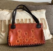 Floral leather bag