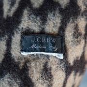 J. Crew Made In Italy Wool Felt Cheetah Leopard Animal Print Pattern Scarf Wrap