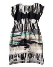 Abstract Print Silk Dress Size US 8