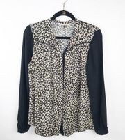 Rebecca taylor leopard printed blouse