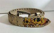 Ed Hardy Ivory Leather Belt XS