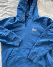 blue hoodie