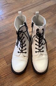 White Combat Boots