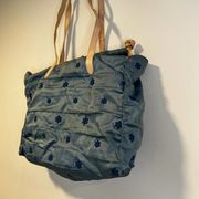 Vintage Furla Canvas Tote Bag Blue