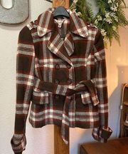 Decree Black Brown plaid Heavy Jacket Medium