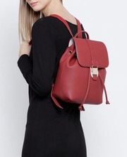 Forever 21 Red Faux Leather Flap Backpack