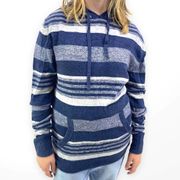 AMERICAN RAG 100 Percent Cotton Striped Long Sleeve Hooded Pullover Sweatshirt