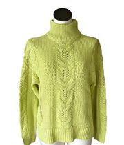 NWT Vero Moda  Cable Knit  Mock Neck Turtleneck Sweater  Lime Green Small