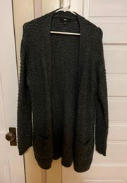 Gray Cable Knit Duster Cardigan 