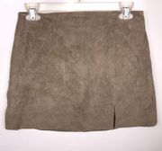 NWT BLANKNYC Women’s Leather Suede Tan Mini Skirt with Back Zipper Pull