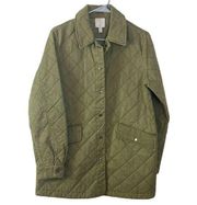 Joie Women's Quilted Barn Puffer Coat Olive Size M