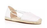 Eileen Fisher Size 6 Women's White Lee Washed Leather d'Orsay Espadrille Flats