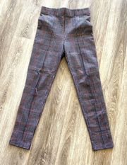 Forever 21 plaid preppy high waisted ponte pants leggings brown black medium