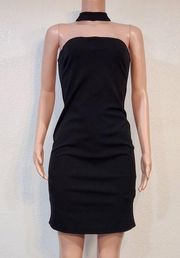 Phoebe Strapless Choker Black Sheath  Party Dress Sz M