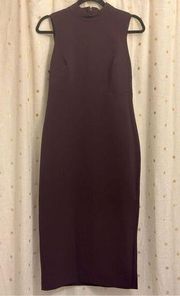 Express Mock Neck Cap Sleeve Back Zipper Midi Sheath Dress - Small