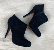 Enzo Angiolini Eayilin Black Leather Suede Booties