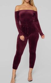 Red Velvet Jumpsuit, S