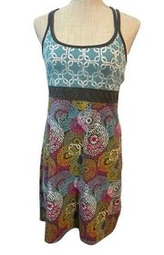 Soybu Multicolored Floral Pattern Cross Back Athleisure Dress Size Medium