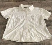 Route 66 stretch button down blouse Large