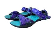 Merrell Surf Strap Purple Teal Aqua Fabric Strappy Sandals 7